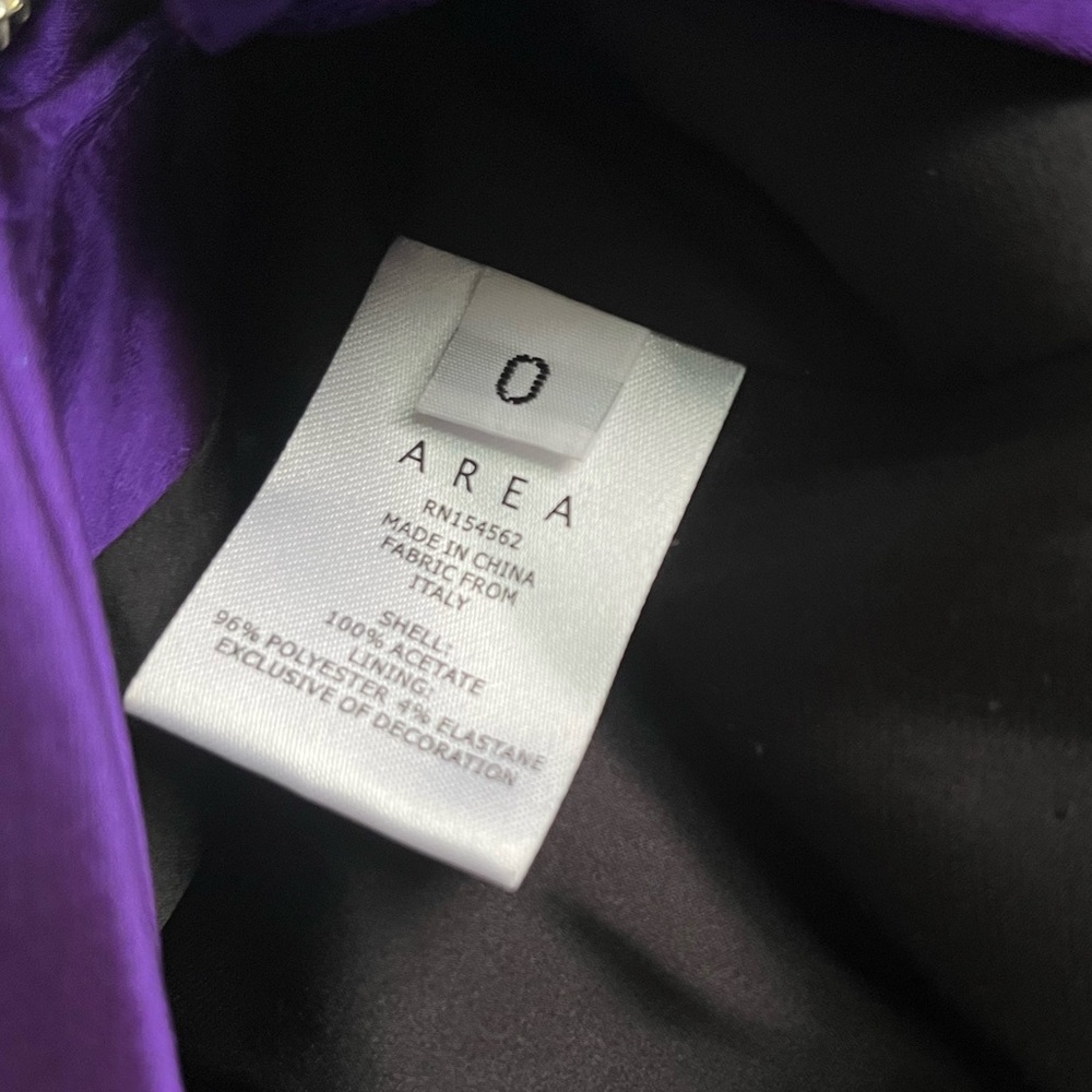 AREA Draped Bow Mini Skirt In Purple - Picture 6 of 14